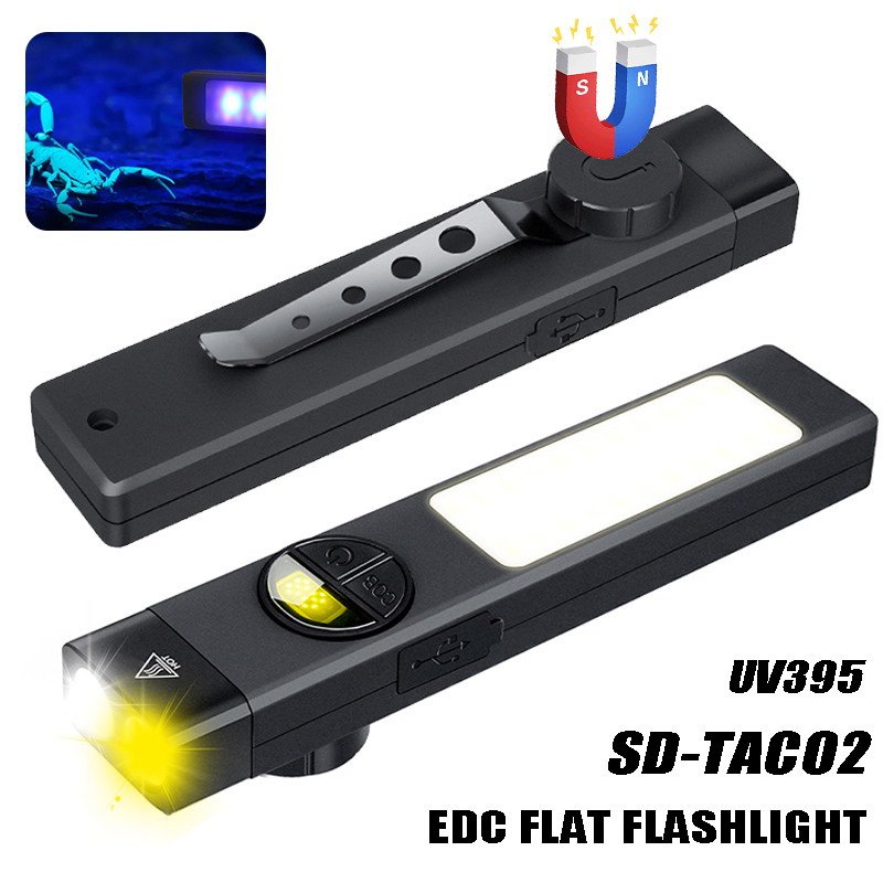 Outdoor Lighting Black - Latarka wielofunkcyjna COB+LED z światłem 395UV,