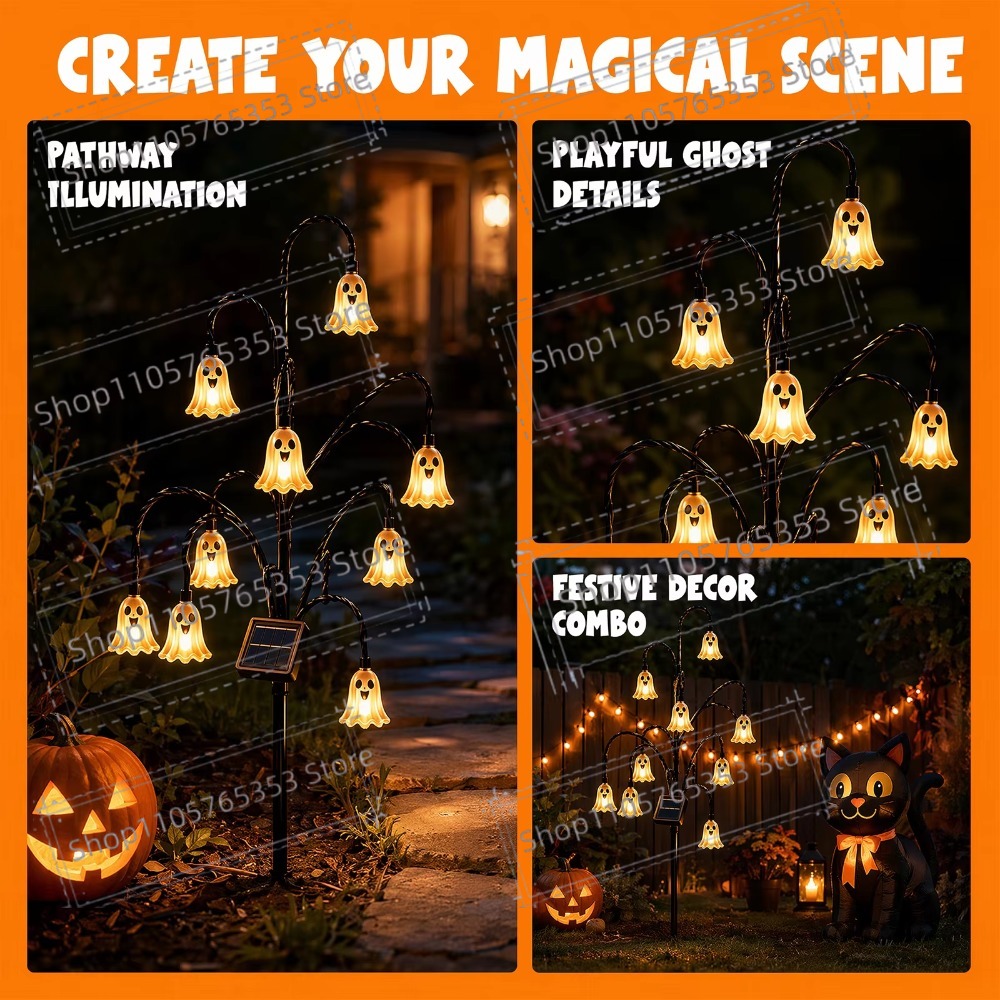 Halloweenowa lampa solarna na  – Outdoor Lighting Pathway recenzja i cena